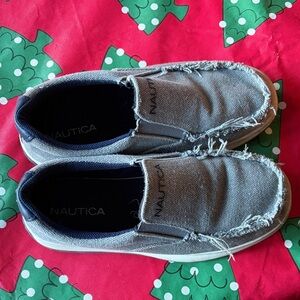 Nautica Kids Gray and Blue Slip-On Sneakers